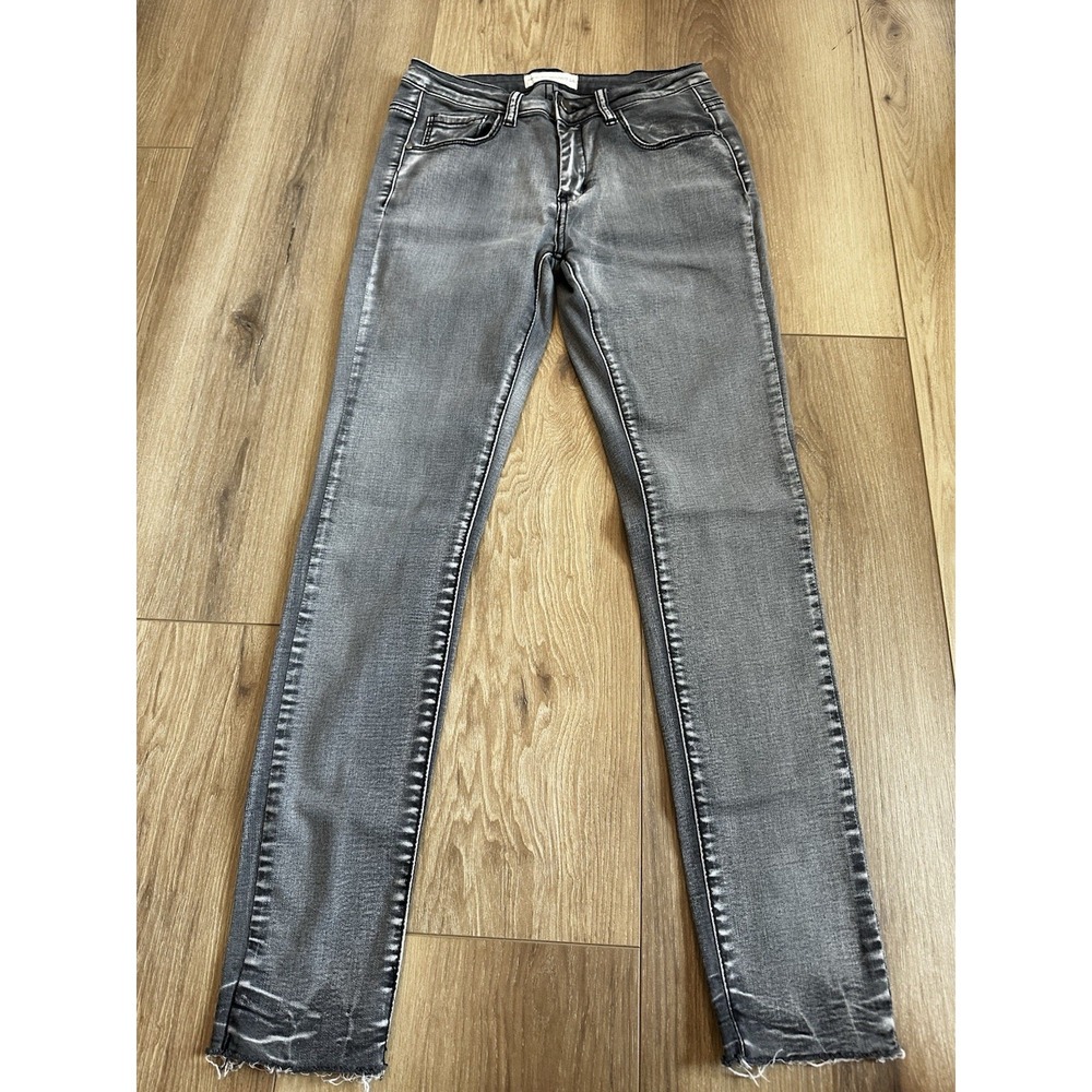 People's Project LA Gray Skinny Jeans Women's Size 27 Raw Hem Stretch Denim